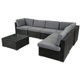 Veranda Fancy Grande Sofa Set V264-OTF-524S-BLK-AU-7PC