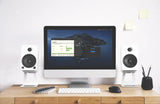 Kanto YU4 140W Powered Bookshelf Speakers with Bluetooth and Phono Preamp - Pair, Matte White V398-KO-YU4MW-I