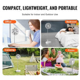 VEVOR 12 Inch Foldable Oscillating Standing Fan with Remote Control, 4 Speed Adjustable Portable V952-CDFS12YCSSSF9DA1CV9