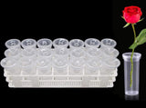 21 Pack 60ml Large Floral Tubes with Rack Holder for Milkweed Cuttings, Raising Caterpillars, V1188-CYX-DP-174