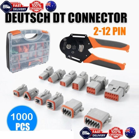 1000PCS Deutsch DT Connector Plug Kit With Genuine Deutsch Crimp Tool Auto Marine V201-EBA0750BL8AU