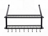 Toque Metal Pot Pan Rack Hanging Kitchen Shelf Wall Mounted Organizer 10 Hooks KT1064-BK-AU