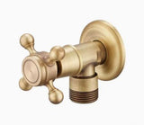 Antique Brass Faucet for Garden Hose, Fence, Bathroom & Outdoor Use Durable and Stylish Faucet V1107-113-16567-BRO-DUALOUTLETFAUCET