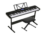 Alpha 61 Keys Electronic Piano Keyboard Digital Electric w/ Stand Stool Touch EK-JK-62-BK-H-B01