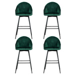 Artiss 4x Bar Stools Velvet Swivel Metal Legs Green BA-K-9969-GNX4