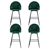 Artiss 4x Bar Stools Velvet Swivel Metal Legs Green BA-K-9969-GNX4