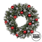 Christabelle 61cm Christmas Wreath Snowy Bristle with LED Lights Multicolour Front Door Decorat 112_SENSB104