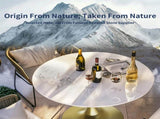Round Real Stone Dining Table Anti-Scratch Easy Clean Table for Small Condo V767-ZT727GD-BLB