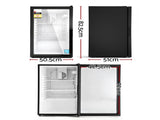 Devanti 105L Bar Fridge Glass Door Mini Fridge Countertop Cooler Black BF-F-G-105L-BK