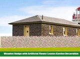Wooden Retractable Fence Expanding Fence Hedge With Artificial Flower Leaves Garden Decoration V1294-YM0717-10166099