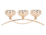 Crystal Candle Holder 3 Heads Windproof European Style Stable Durable Gold Candle Holder for Wedding V1294-YM0706-3115230084811