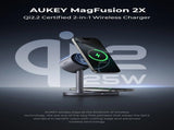 AUKEY LC-MC213 Qi2.2 MagFusion 2X 2-in-1 Magnetic Wireless Charger V1089-LTTSAUN1073058