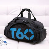 Travel Duffel Bag T60 Duffel Durable Travel Bag Stylish Gym Bag Weekend Bag - black and white - Size V1106-127-08936-BLA-50-30-28CM