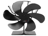 6 Blades Heat Powered Stove Fan Self Starting High Temperature Resistant Fireplace Fan LT385 4 Black V1294-YM3113220250411-0421