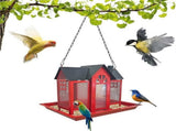 Charming House-Shaped Hanging Bird Feeder - Durable Metal Design for Wild Birds V888-ELOSUNG25684