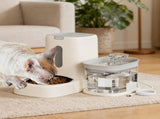 Automatic Cat Feeder and Water 2-in-1 Pet Automatic Fountain Food Bowl Spill-Proof Cat Waterer for V1107-134-35378-GRY