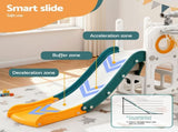 Keezi Kids Slide Set Basketball Hoop Outdoor Playground Outdoor Toys Telescope Storage KPS-SLIDE-B899-GN