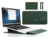 Dark green 3-in-1 Laptop Sleeve with Built-In Stand & Wrist Rest Waterproof PU Protective Case for V888-ELOSUNG43918