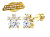 Elegant S925 Silver Plated Gold Moissanite Stud Earrings with Cross Design, Eight Hearts Eight V1341-ZY-72D99LQ9-MOISSANITE-PREMIUMS925