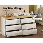 Artiss 6 Chest of Drawers Cabinet Dresser Table Tallboy Storage Bedroom White FUR-U-CDR-6D-WHWD-AB