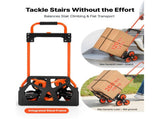 Stair Climbing Cart, 54 kg Stair-Climbing Capacity, Portable Folding Trolley Cart with Telescoping V952-QXTCSPLCHJG23BKCT001V0