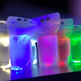20 Pcs Glow in Dark Drink Pouch Cups with 20 Straws, Light Up Cups with Flashing Color, Glow in V1369-AZ3-W-16364