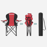 SONGMICS Folding Camping Chair with Bottle Holder Red and Black V227-8498101001450