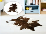 Brown Plush Faux Floor Rug 110x84cm Decorative Mat for Bedside V1366-AZ2-W-21005