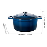 Enameled Cast Iron Dutch, 5.7L Pot with Lid and Dual Handles, Heavy-Duty Durable Cookware Pan, V952-ZTHLKX6QTTCT7F6PS001V0