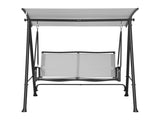 Gardeon Outdoor Swing Chair with Adjustable Canopy 142cmx172cm Stand Grey GSC-BST-2S-GY