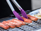 600F Heat Resistant 7/9/12 inches Silicone Cooking Tongs with Non Stick Rubber Tips and V1258-DP02-C-378