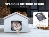 Heated Cat House, Outdoor Kitty Shelter with Timer, 600D Oxford Cloth Foldable Cat Shelter with V952-FWSBYMBHSNJBUZ1X4V3