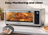 Devanti 48L Convection Oven Electric Fryer Bake Grill Ovens Benchtop 2000W Silver ECO-B-NHP-48L-SS