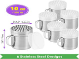 10 oz Metal Parmesan Cheese Shakers 1-pc 10 oz Stainless Steel Salt Pepper V1259-DP01-F-526