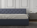 Milano Capri Luxury Gas Lift Bed With Headboard - Charcoal No.35 - Single ABM-10002036
