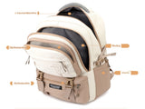 Blue and White Large Capacity Student Backpack - Durable Oxford Cloth School Bag with Laptop V888-ELOSUNG32509