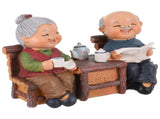 Premium Resin Decor - Elderly Couple Figurines, Wedding Desktop Figurine, Multi V1369-AZ3-W-15854
