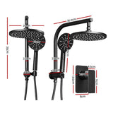 Cefito 9'' Rain Shower Head Set Handheld Round High Pressure Mixer Tap Black SHOWER-A1-RO-9-BK-MIXER