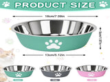3 Pack Stainless Steel Dog Bowls with Non-Slip Bottom, Food Water Bowls for Dogs and Cats, Easy to V1237-ZY-917-102