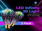 4Pack Infinity 3D Fireworks Effect ST64 LED Light - 3W 120V Fairy Multicolor Disco Party Bulb, Stain V1107-CS-PSKEFKON7