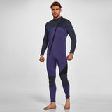 Men's 3mm Full Wetsuit for Surfing Diving & Cold Water Swimming Front-Zip Neoprene Suit with UV V1107-CS-NSQSFZ-XXXL