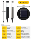Solar Lawn Lights Stainless Steel Outdoor Lights 3-LED Garden Lights Waterproof Silver white light V1106-124-78520-SIL2-2PCS