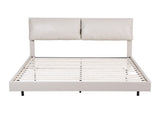 Artiss Queen Bed Frame RGB LED Floating Beds Adjustable Headboard Beige White BFRAME-F-DAYLIGHT-Q-WH-AB
