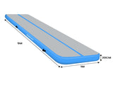 Powertrain Airtrack 20cm Thick 5m x 1m Inflatable Gymnastics Tumbling Mat Air Track - Blue IFM-XBO-005-BU