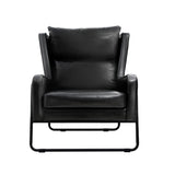 Artiss Armchair Accent Chair PU Leather Wingback Black UPHO-F-ARM-03-PU-BK