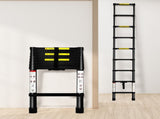 Traderight Multipurpose Aluminium Ladder Telescopic 2.6M Black 2.6 Meter HW0076-2.6M-BK
