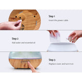 Devanti Aroma Diffuser Aromatherapy 3D Glass 400ml DIFF-G5-LW