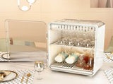 Dustproof Cup Organizer Tea Set Storage Box Household Transparent Desktop Water Cup Tea Cup Draining V1294-YM0706-3117230216311