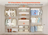 Closet System with 2 Drawers, Adjustable Height Wooden Closet Organizers, Modern Walk-in Wardrobe V952-MCBXTGBXTWDGFYZ1C001V0