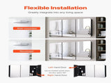 Medicine Cabinet, 25.5 x 40 inch, Medicine Cabinet for Bathroom with Mirror, Aluminum Frame Bathroom V952-JXYJJXJ25540X2HYLV0